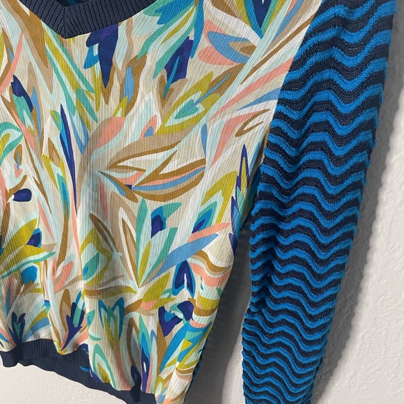Missoni Mixed Media Printed Chiffon Knit Sweater, Size XS - Picture 3 of 7